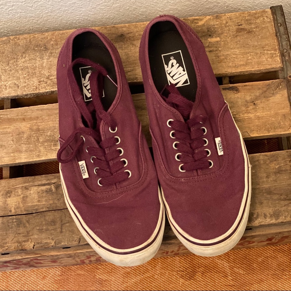 Men’s Maroon/Burgundy Vans Board Shoes Size 10.5